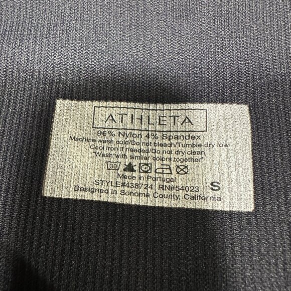 Athleta Pants Womens Small Power Thru Mesh Capri Leggings Black Stretch Yoga - Picture 4 of 7